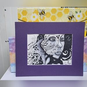 Hand Crafted Monochrome Zentangle Original Artwork